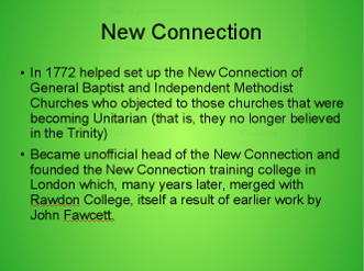 Slide: New Connection: formation of the New Connection and foundation of New Connection training college